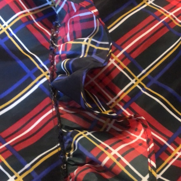 J Crew tartan / plaid ruffle top size 4 TTS 36” bust EUC button back top - Picture 4 of 8